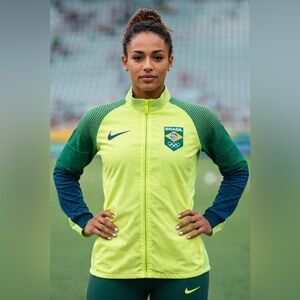 Nike Women’s Team Brazil Olympic Jacket Large Neon Volt Rio 2016